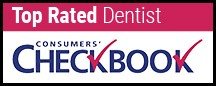 Consumer's CheckBook top rated dentist logo