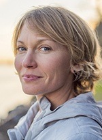 Woman smiling on the beach