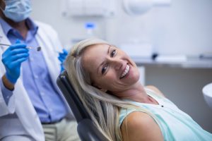 Woman in dental chair